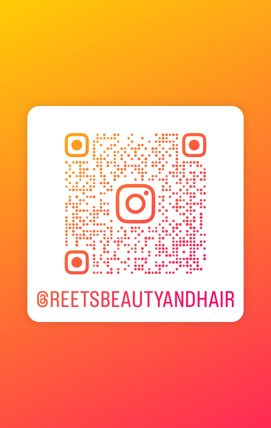Instagram QR code for Reets Beauty and Hair